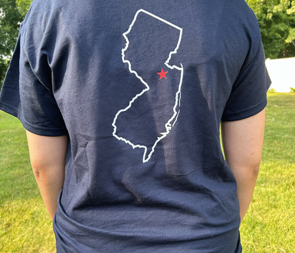 Manalapan "M" on front and NJ State on Back